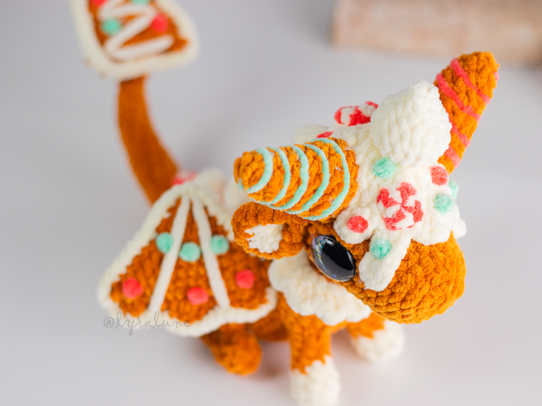 Gingerbread Dragon 2 • PDF Easy Amigurumi Pattern