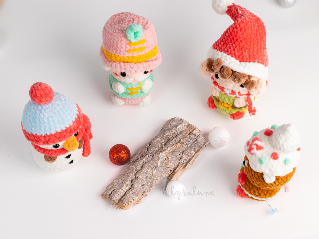 Christmas Minis Bundle • PDF Easy Low Sew Amigurumi Pattern