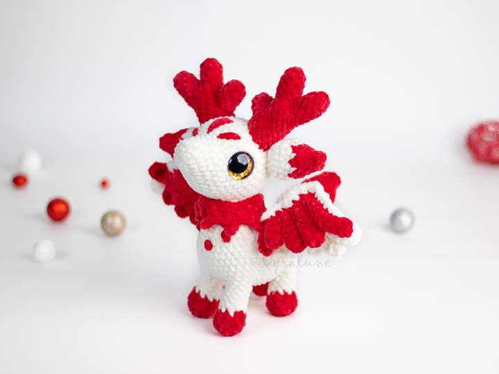 Eluvion the Winter Fawn Dragon • PDF Easy Amigurumi Pattern