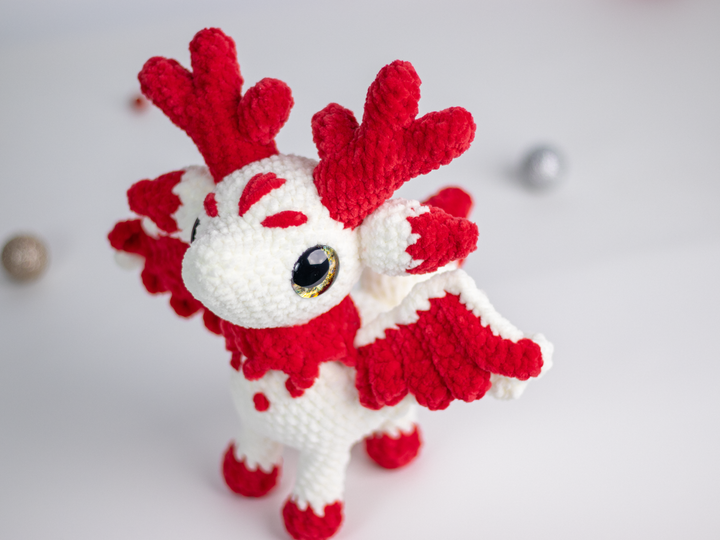 Eluvion the Winter Fawn Dragon • PDF Easy Amigurumi Pattern