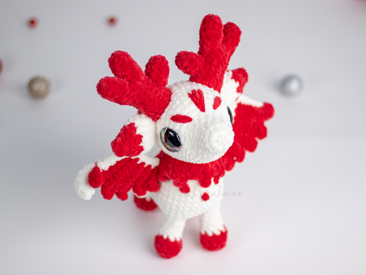 Eluvion the Winter Fawn Dragon • PDF Easy Amigurumi Pattern
