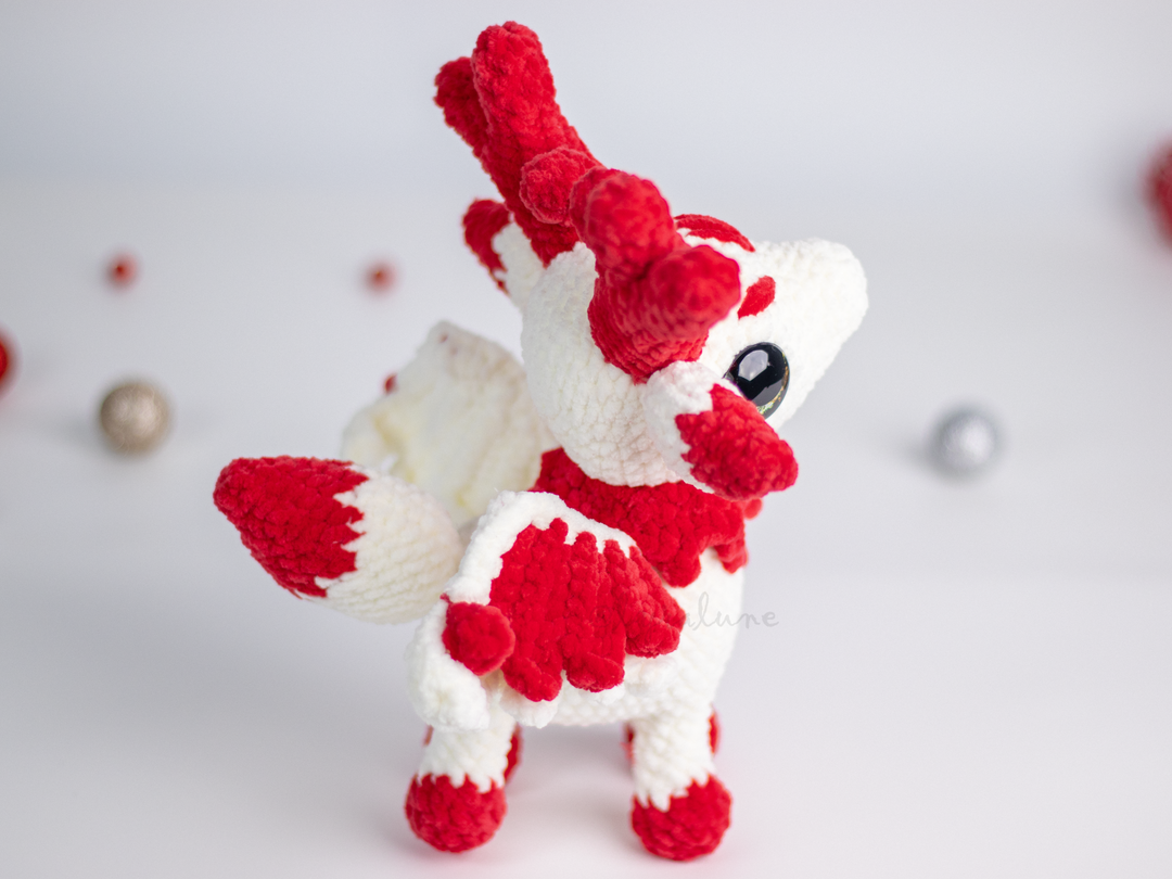 Eluvion the Winter Fawn Dragon • PDF Easy Amigurumi Pattern