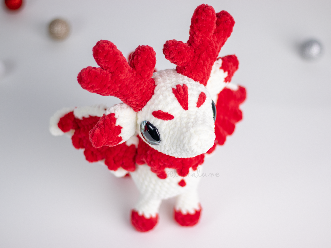Eluvion the Winter Fawn Dragon • PDF Easy Amigurumi Pattern