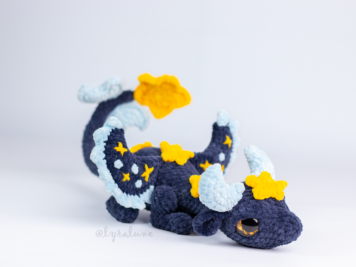 Noctis the Celestial Dragon • PDF Easy Amigurumi Pattern