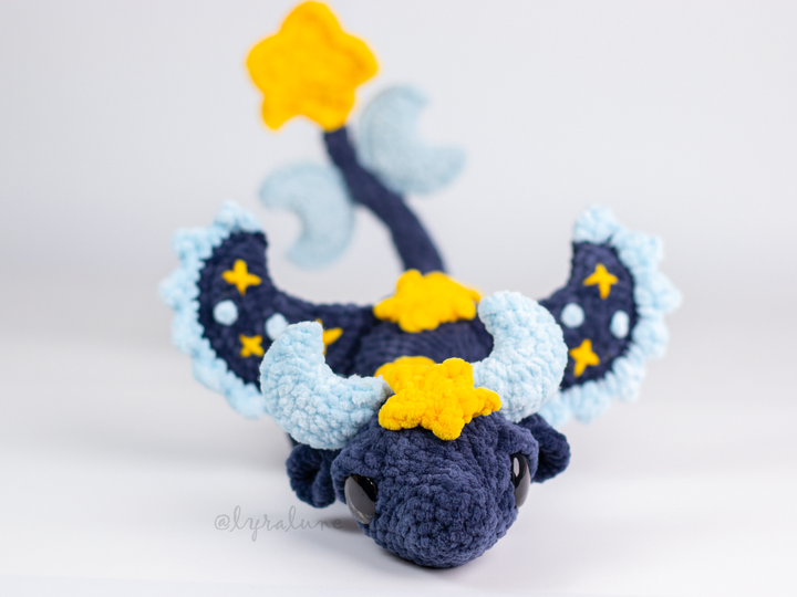 Noctis the Celestial Dragon • PDF Easy Amigurumi Pattern