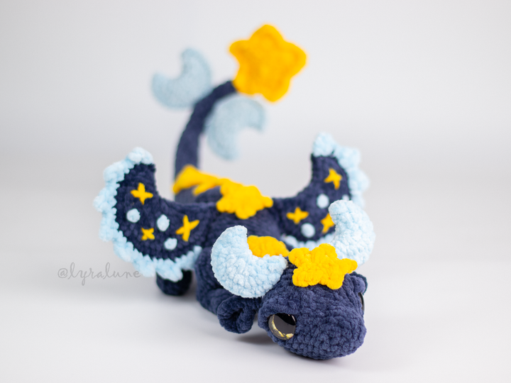 Noctis the Celestial Dragon • PDF Easy Amigurumi Pattern