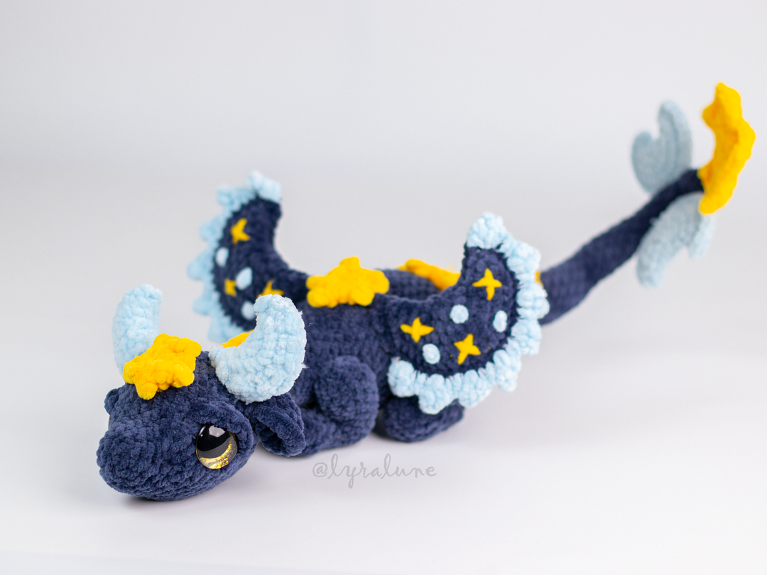 Noctis the Celestial Dragon • PDF Easy Amigurumi Pattern