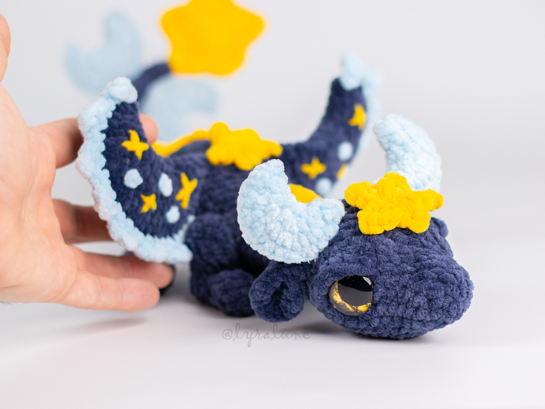 Noctis the Celestial Dragon • PDF Easy Amigurumi Pattern