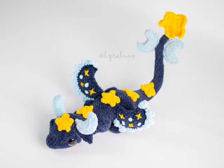 Noctis the Celestial Dragon • PDF Easy Amigurumi Pattern