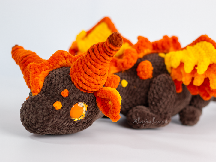 Cindris the Fire Dragon • PDF Easy Amigurumi Pattern