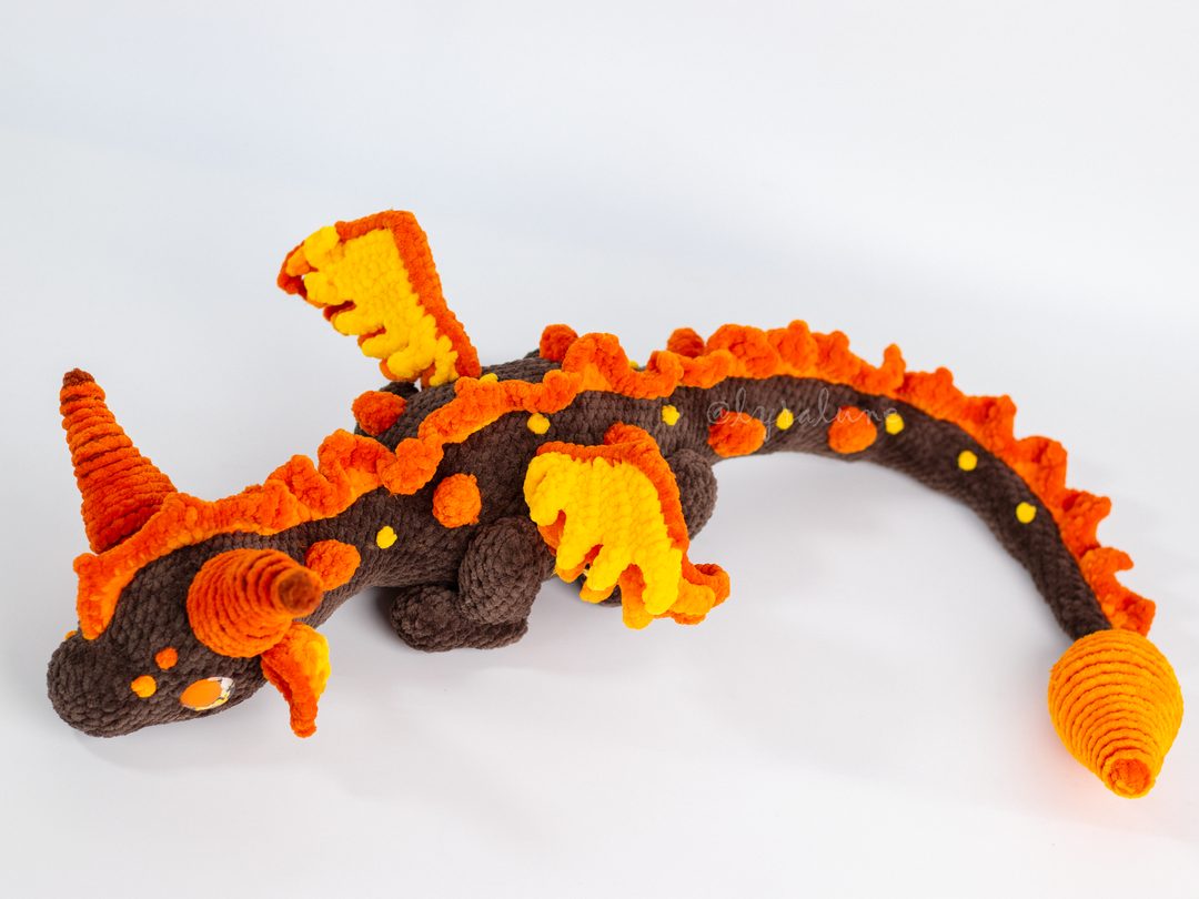 Cindris the Fire Dragon • PDF Easy Amigurumi Pattern