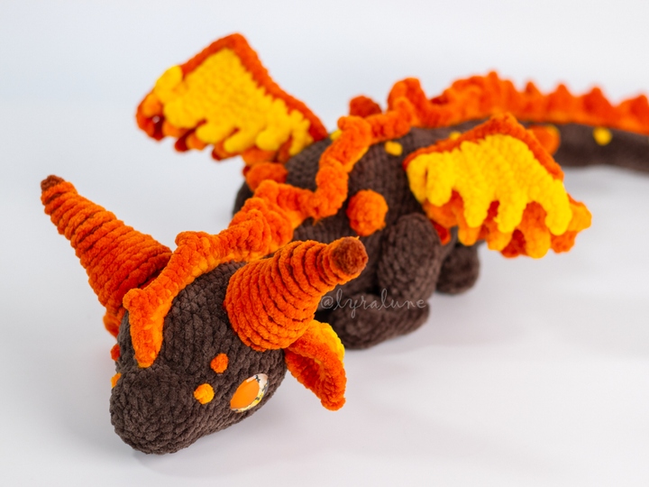 Cindris the Fire Dragon • PDF Easy Amigurumi Pattern