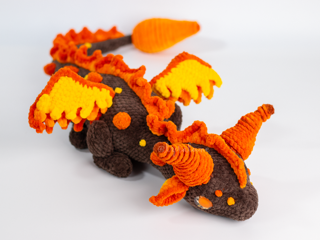Cindris the Fire Dragon • PDF Easy Amigurumi Pattern