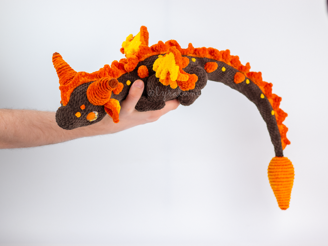 Cindris the Fire Dragon • PDF Easy Amigurumi Pattern
