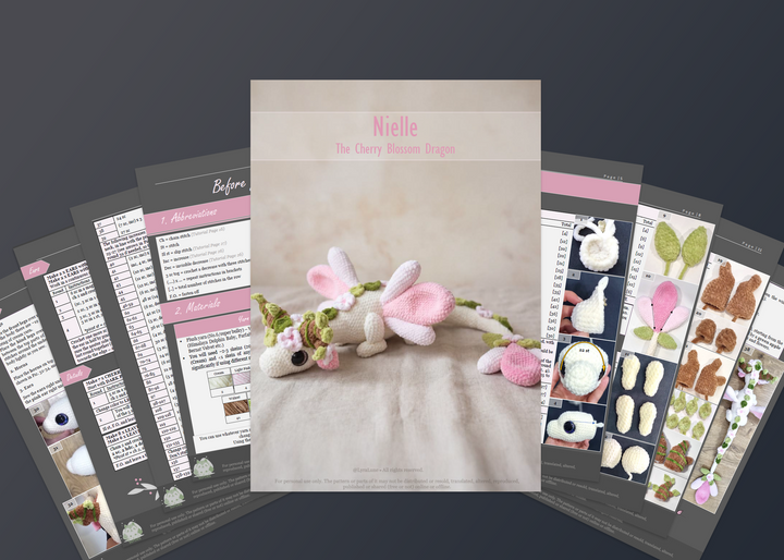 Nielle the Cherry Blossom Dragon • PDF Easy Amigurumi Pattern