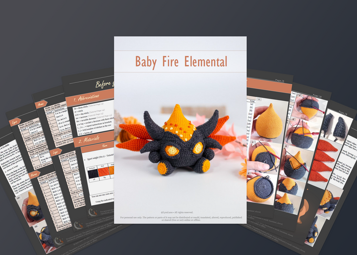 Baby Fire Elemental • PDF Amigurumi Pattern