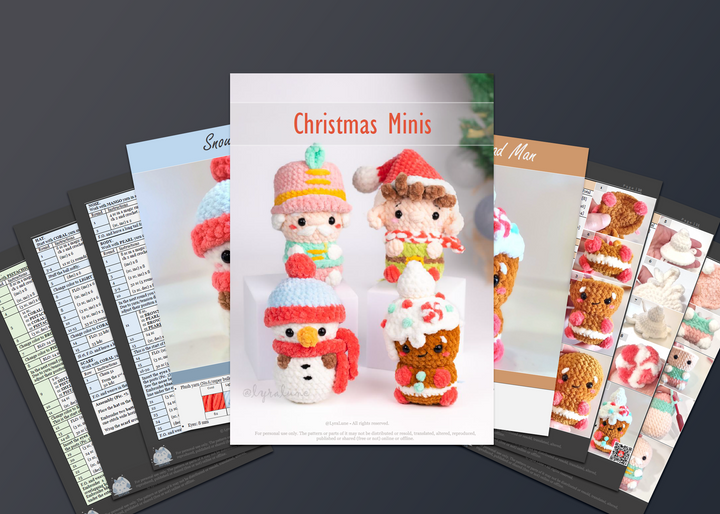 Christmas Minis Bundle • PDF Easy Low Sew Amigurumi Pattern