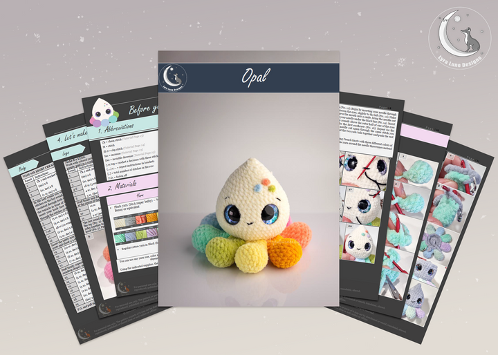 Opal the Raindrop Octopus • PDF Easy Amigurumi Pattern