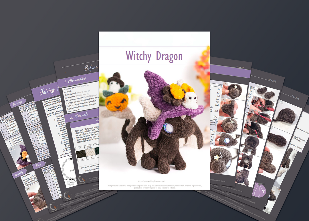 Witchy Dragon • PDF Easy Amigurumi Pattern
