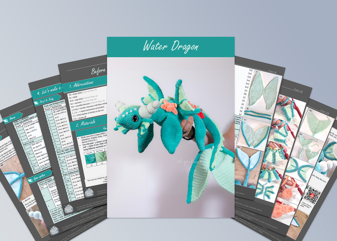 Water Dragon • PDF Easy Amigurumi Pattern