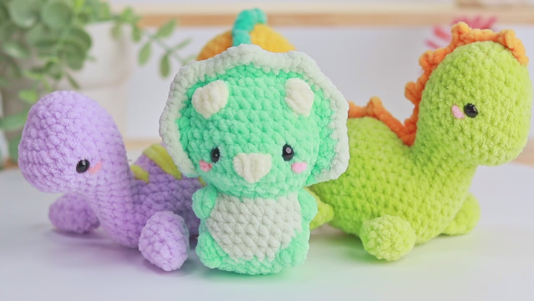 Dino Friends Bundle • PDF Easy No Sew Amigurumi Pattern