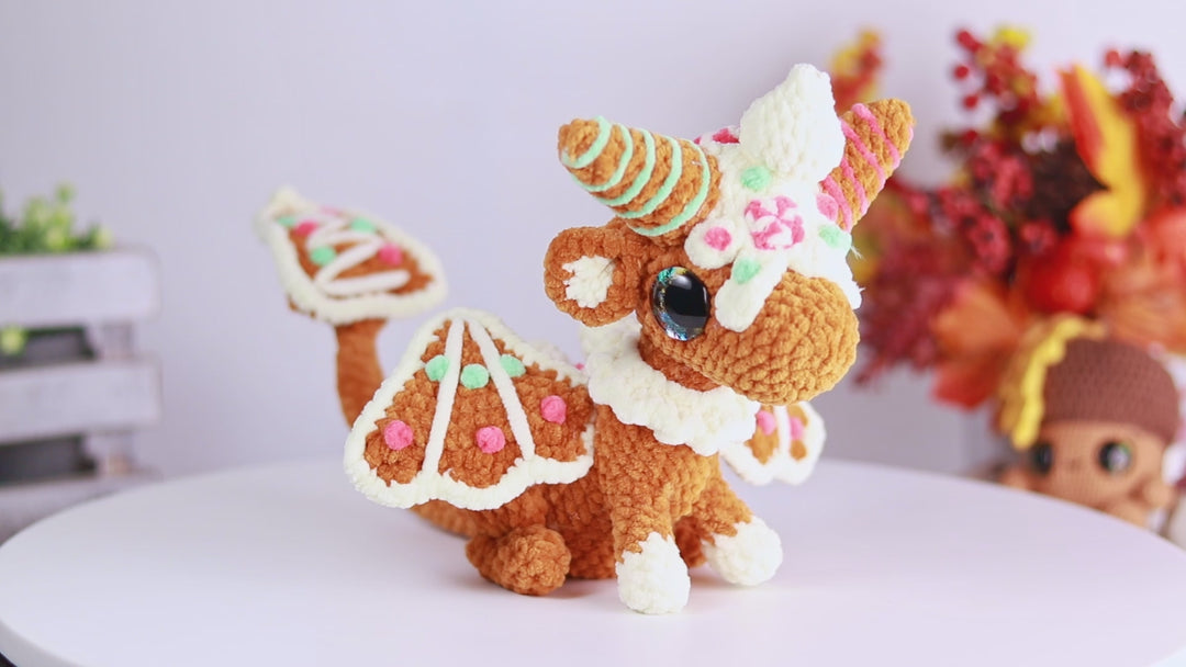 Gingerbread Dragon 2 • PDF Easy Amigurumi Pattern