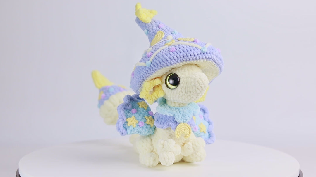 Lumee the Celestial Mushroom Dragon • PDF Easy Amigurumi Pattern