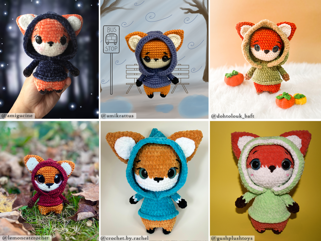 Fox in Hoodie • PDF Easy Amigurumi Pattern