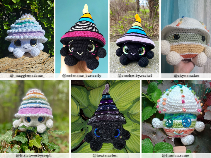 Rainbow Mushrooms • PDF Amigurumi Pattern