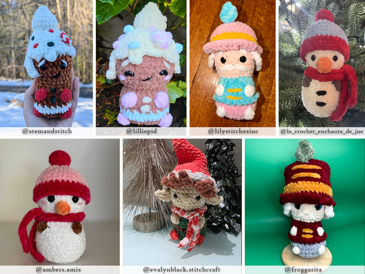 Christmas Minis Bundle • PDF Easy Low Sew Amigurumi Pattern