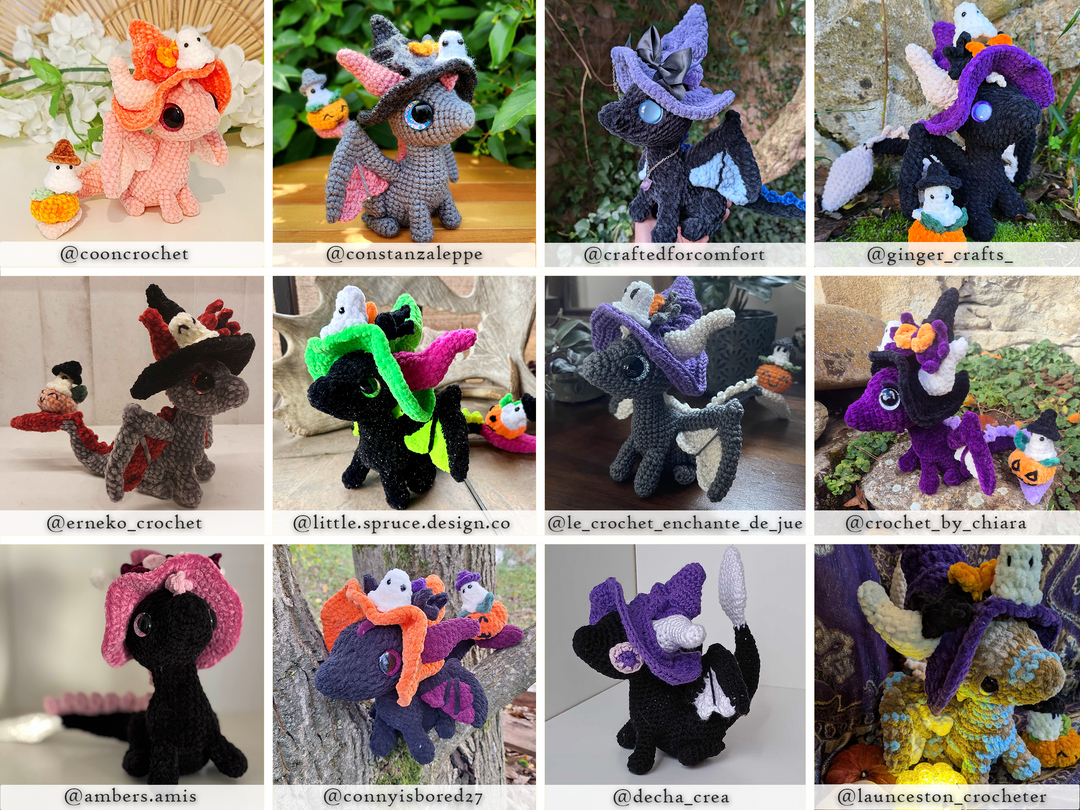 Witchy Dragon • PDF Easy Amigurumi Pattern