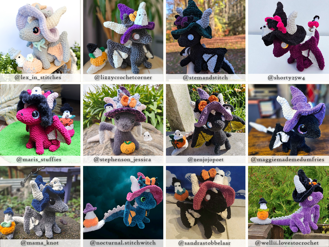 Witchy Dragon • PDF Easy Amigurumi Pattern