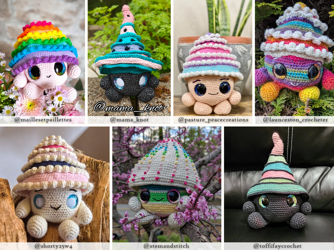 Rainbow Mushrooms • PDF Amigurumi Pattern